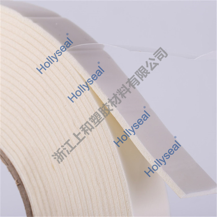 Hollyseal?白色PVC密封膠帶表層PET透明膜 厚度1mm~25mm，密度110kg/m3~500kg/ m3